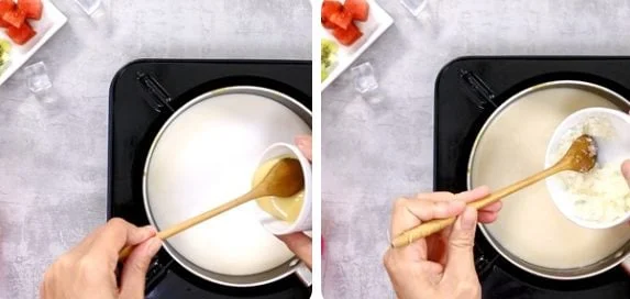 cach lam che bo thạc trai cay pha le cho be