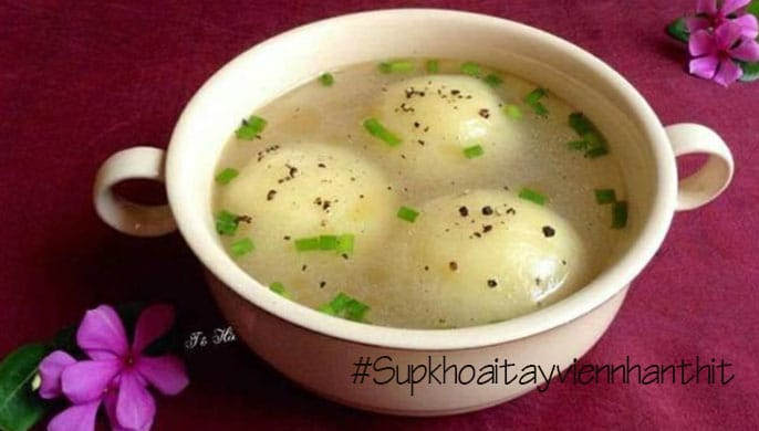 lam sup khoai tay vien nhan thit cho be