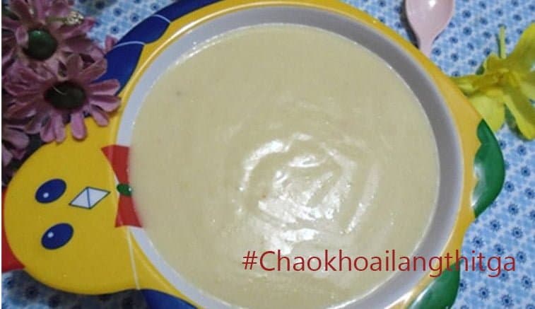 chao khoai lang thit ga cho be