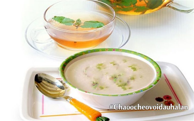 Cach nau chao oc heo voi dau ha lan cho be