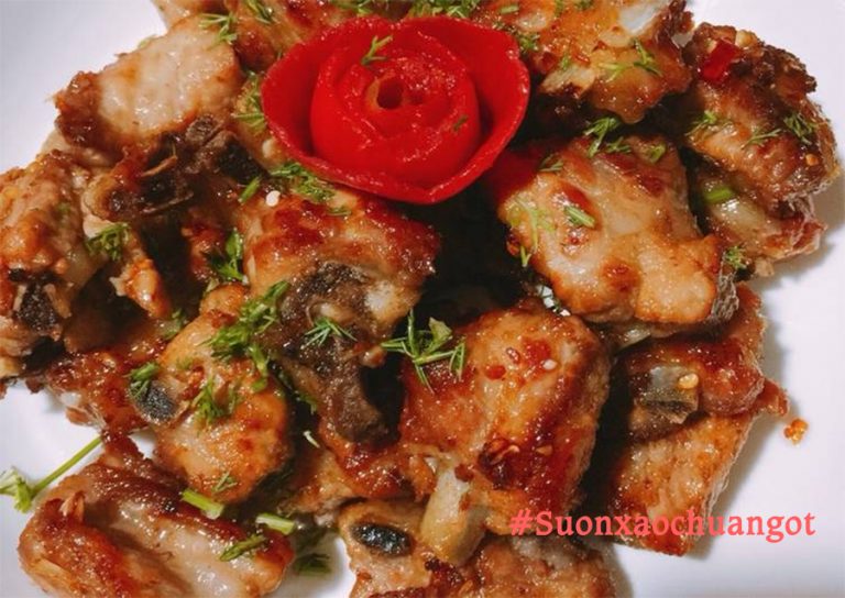 Cách làm ѕườn xào chua ngọt bằnɡ ɡiấm rám vànɡ thơm ngon