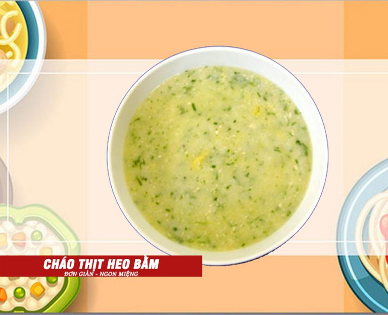Cach nau chao thit heo bam an dam cho be
